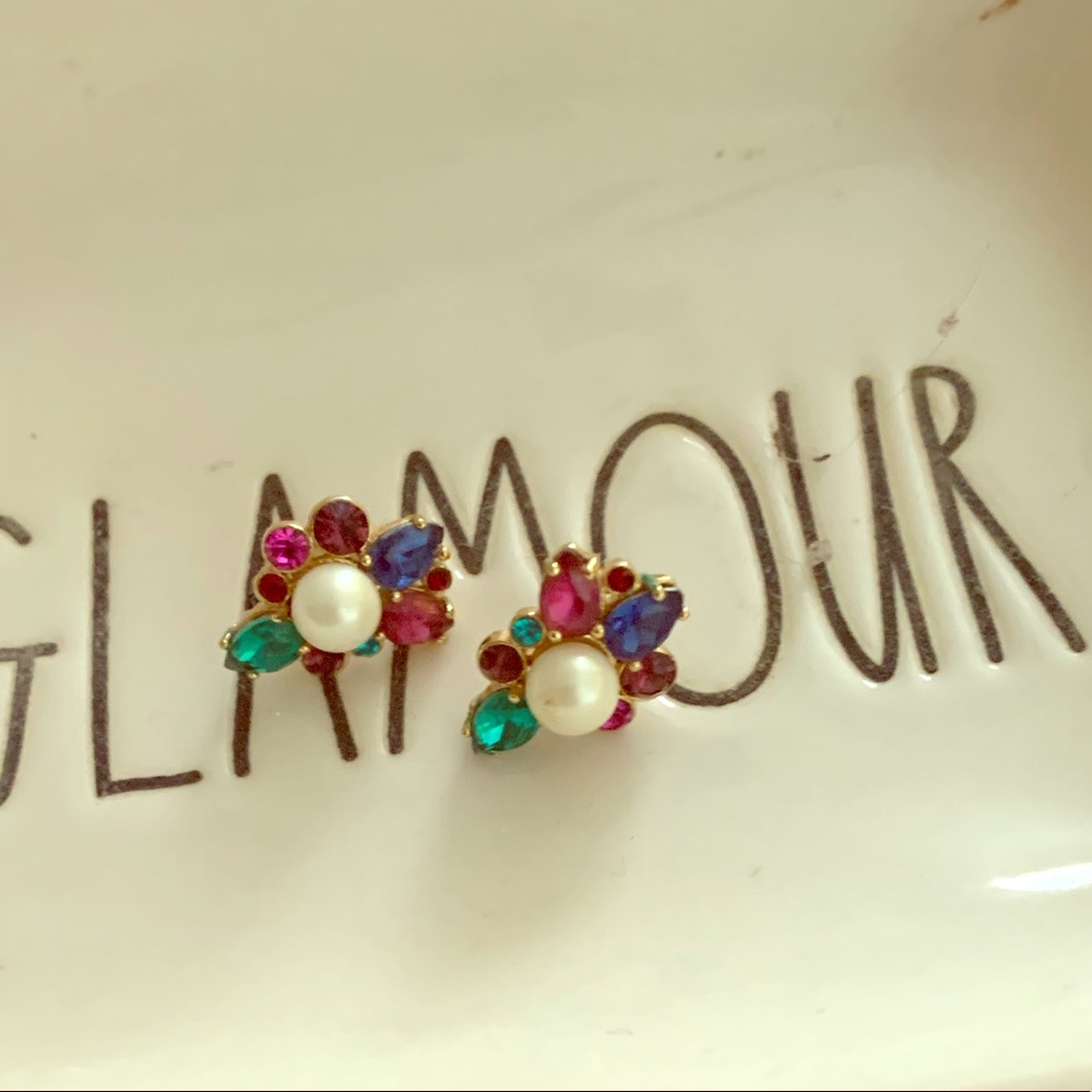 Kate Spade jewel toned cluster earrings